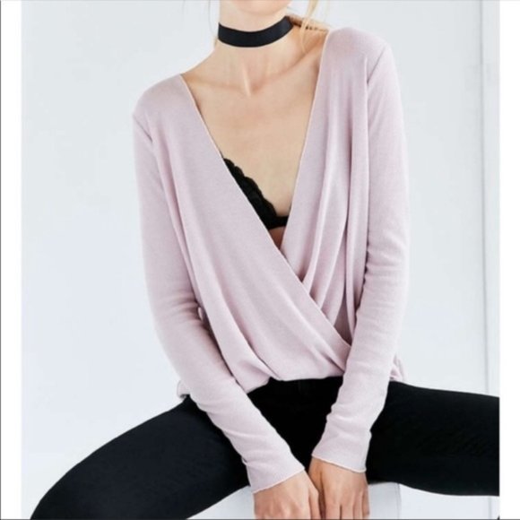 Urban Outfitters Pink Thermal Wrap Blouse - Picture 2 of 8